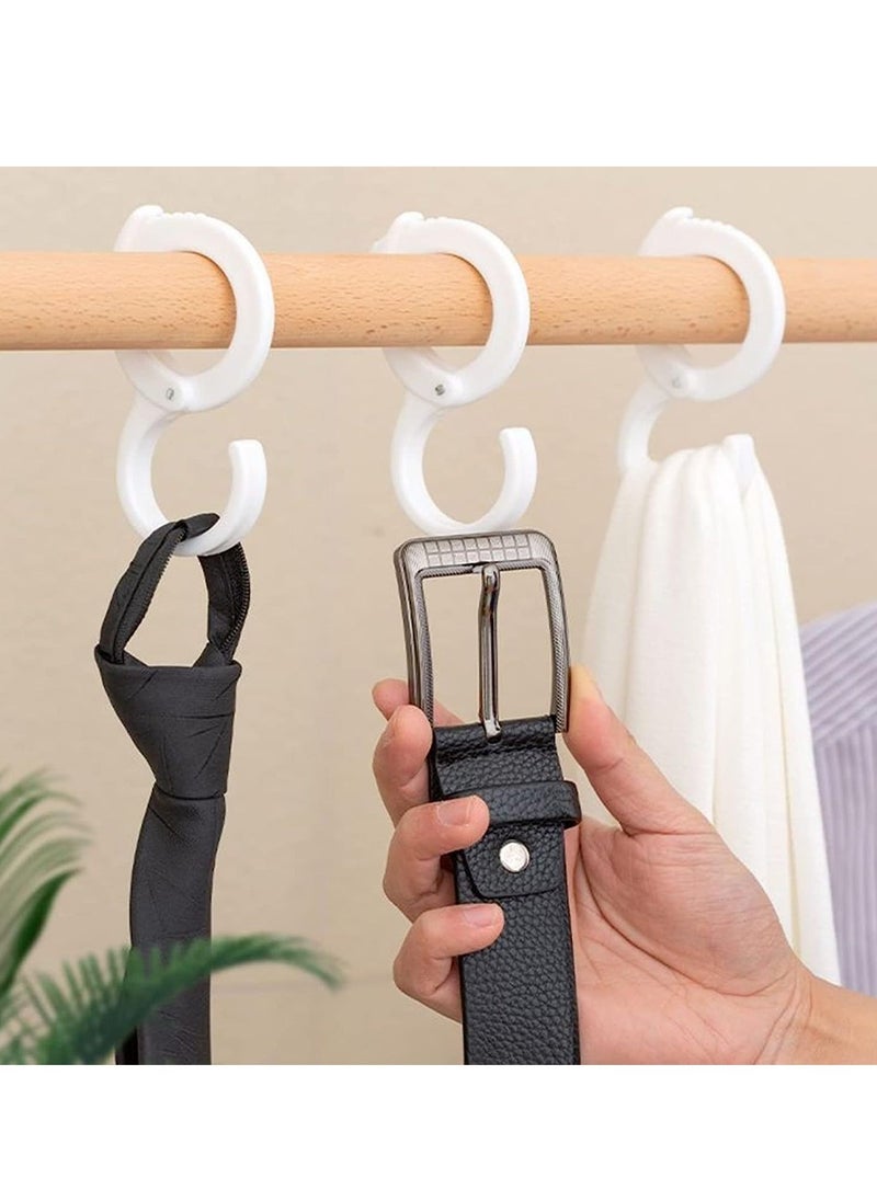 SYOSI 8 Pack S Hooks for Hanging, Plastic Hanging Hooks with Safety Adjustable Gear, Windproof Hook for Hanging Coats, Clothing, Bags, Jeans, Towels, Kitchen Utensil, Suitable for Home and Outdoor(White)  - Image 4