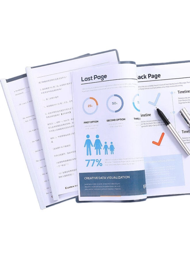Comix 12-Pack Transparent Strong Clip Bar Folders/A4 File Folders/Report Folders, Office Stationery Ea10 - Image 1