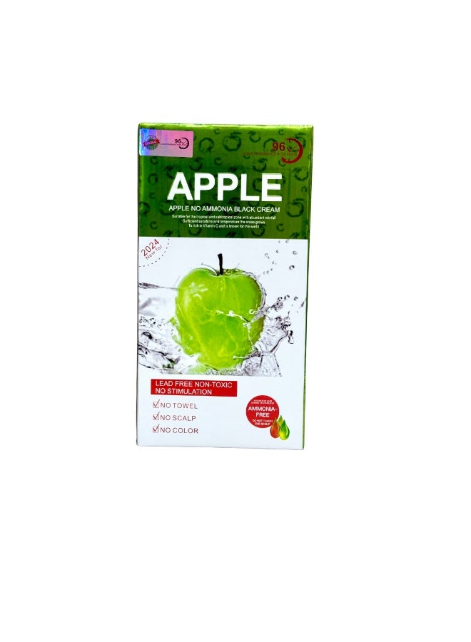 Apple No Ammonia Black Cream, Lead-Free Non-Toxic Hair Treatment, 2025 New Formula(BLACK)