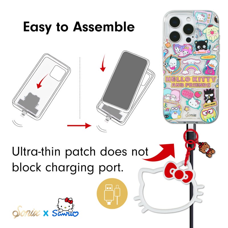 Sonix x Sanrio Phone Bangle Bracelet, Silicone Character Wristlet - Detachable Key Ring Bracelet with Tether Tab, Universal Compatibility | Hello Kitty - Image 4