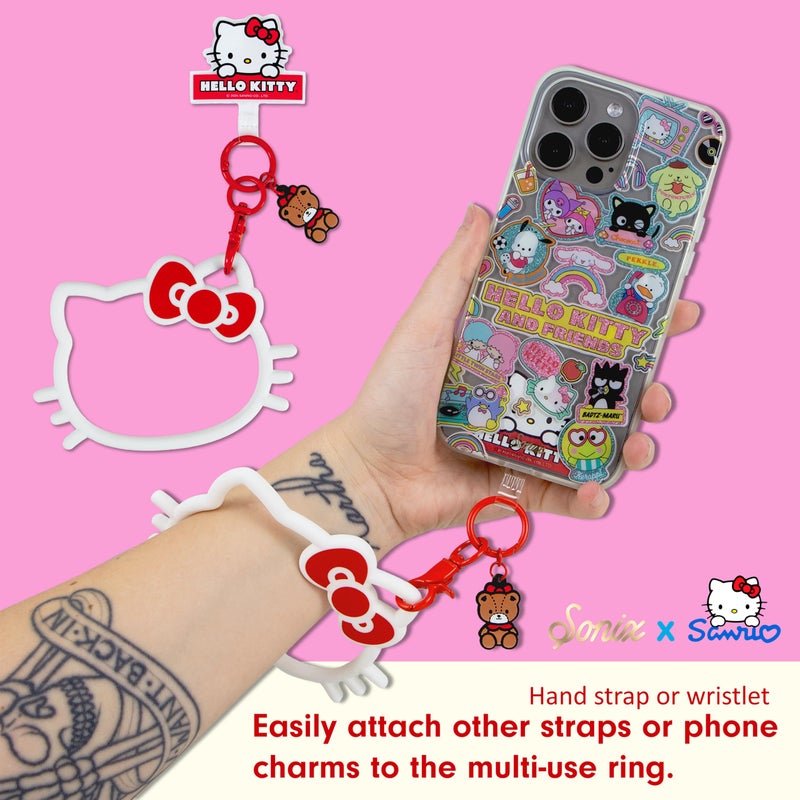 Sonix x Sanrio Phone Bangle Bracelet, Silicone Character Wristlet - Detachable Key Ring Bracelet with Tether Tab, Universal Compatibility | Hello Kitty - Image 2