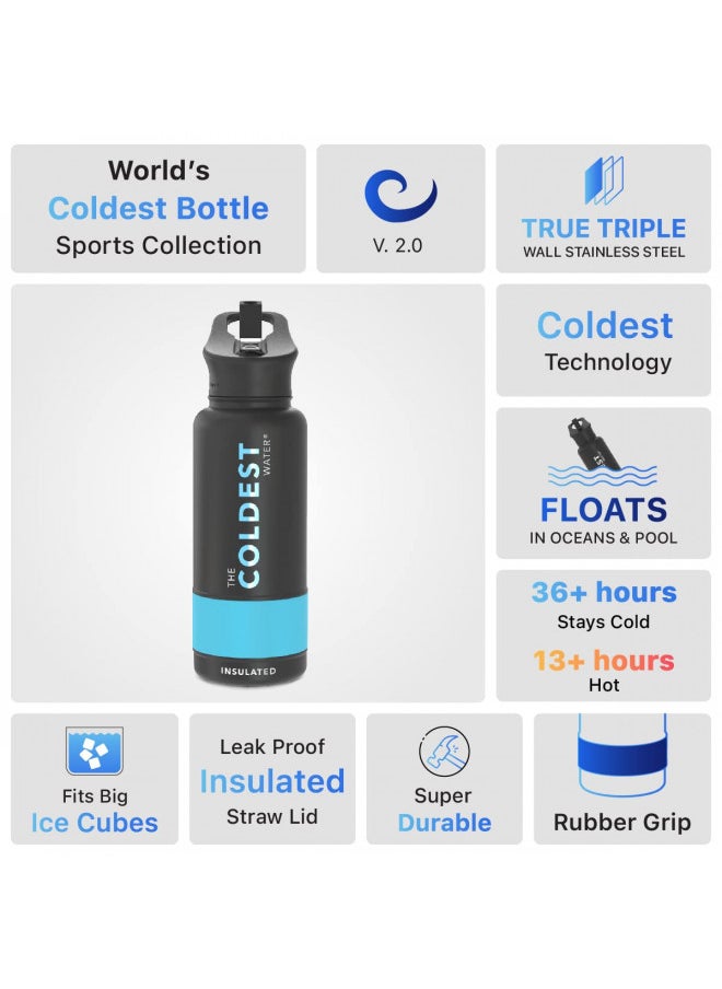 Coldest Sports Water Bottle with Straw Lid Vacuum Insulated Stainless Steel Metal Thermos Bottles Reusable Leak Proof Flask for Sports Gym (Matte Black, 32 oz) - pzsku/ZF6DBF2AF5453B8DEA13EZ/45/_/1732282687/f87cbf2b-97ba-4d01-91d2-11a4e4763d09