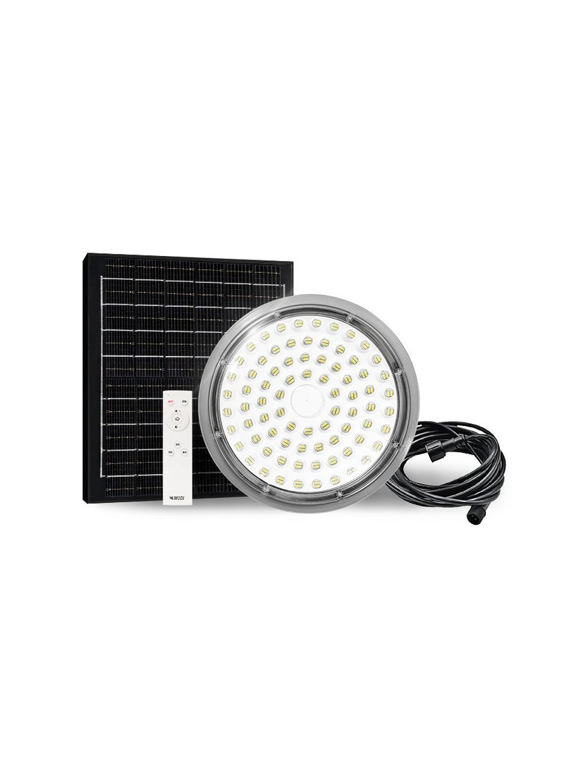 MODI 400W Solar High Bay Light - 24000mAh Remote Control Rechargeable & Solar Light, Motion Sensor, IP65 Waterproof Solar Area Lighting for Garage/Warehouse/Barn/Gym/Factory/Workshop/Villas  - Image 1