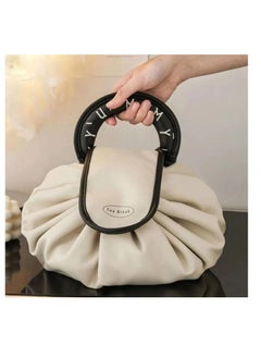 Excefore Lazy Drawstring Makeup Bags, Large Capacity Waterproof Travel Portable Cosmetic Bag, One-Step Toiletry Organizer, Beauty Makeup Storage Bag for Eyeshadow, Lipstick, Skin Care (1Pcs, Apricot)  - Image 2