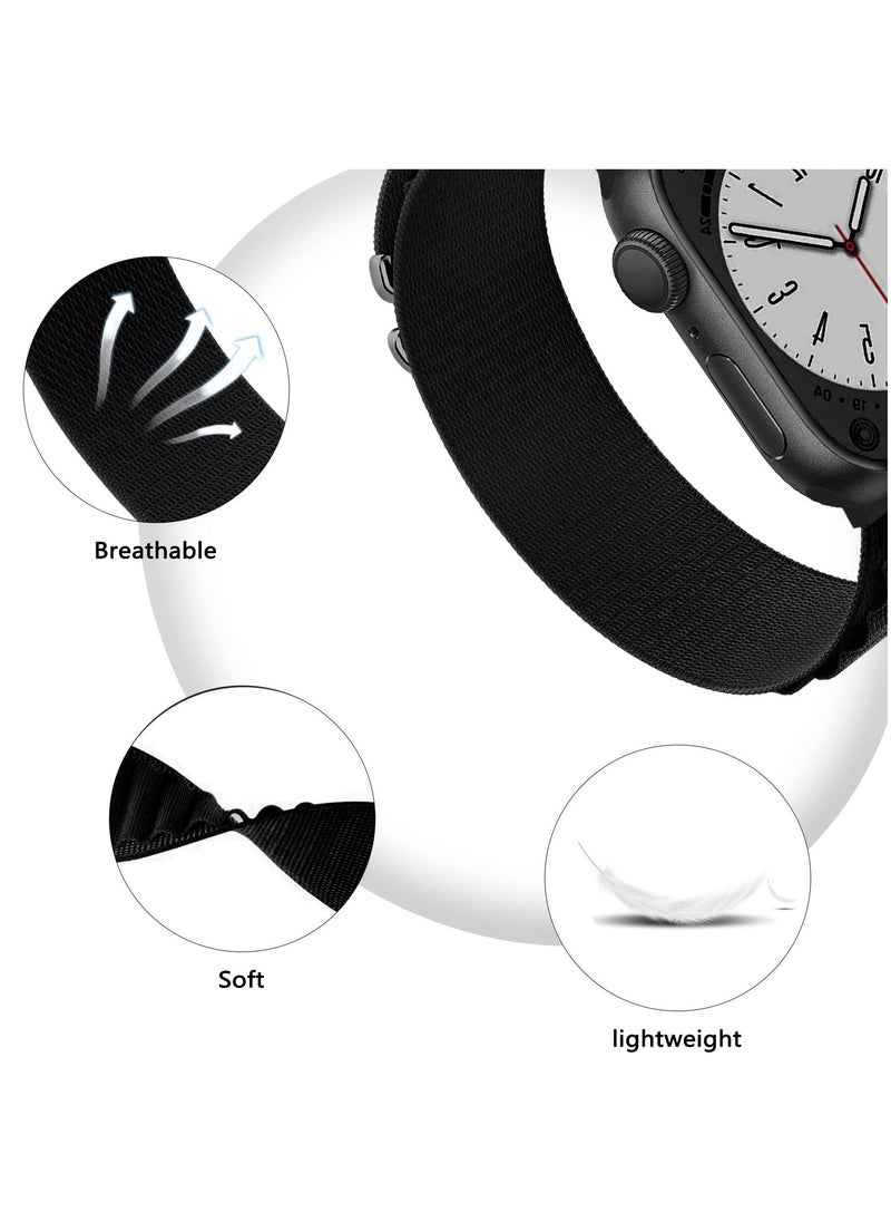 BORTONY - Apple Watch Band 42mm 44mm 45mm 49mm 4 Pack Alpine Loop Nylon Band Women Men with Adjustable Metal G-Hook Strap for iWatch Ultra Series SE 8/7/6/5/4/3/2/1 - Image 1