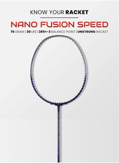 Apacs Nano Fusion Speed 722 Ultra Light 77g Badminton Racket | Japanese Graphite Frame | 30LBS Tension | Medium Flex | Even Balance (285±5mm)  - Image 2