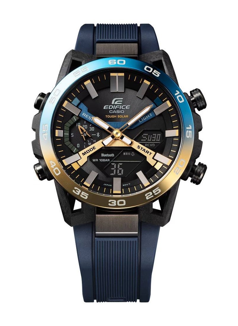 CASIO - Edifice Analog+Digital Rubber Strap Men's Watch ECB-2000NP-1A - Image 1