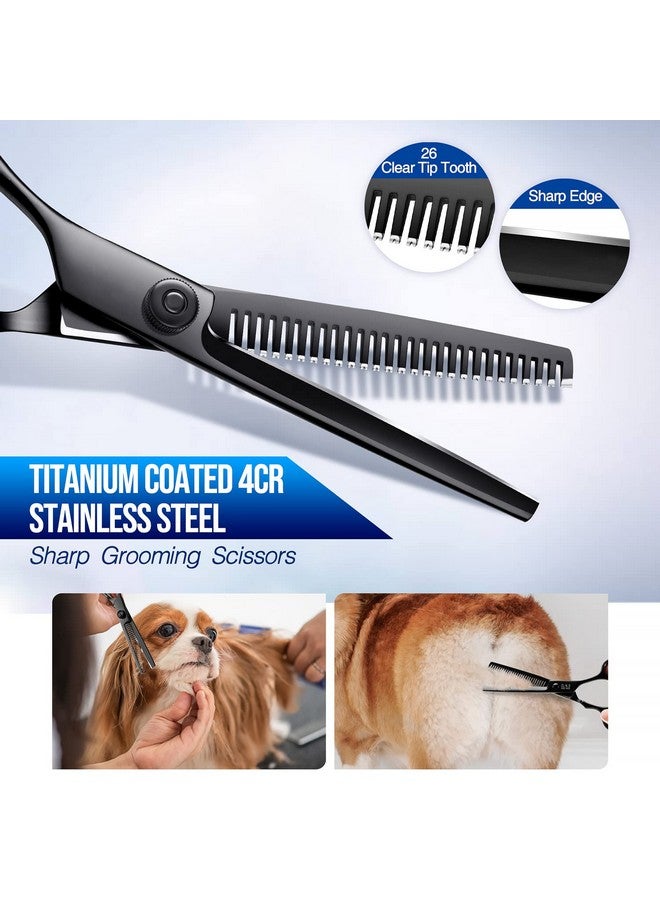 جيمارس مجموعة مقصات العناية بالكلاب من جيمارز، احترافية 4CR، بطرف دائري آمن، 5 في 1، مقصات تخفيف ومقصات منحنية ومستقيمة مطلية بالتيتانيوم عالي التحمل - Image 2