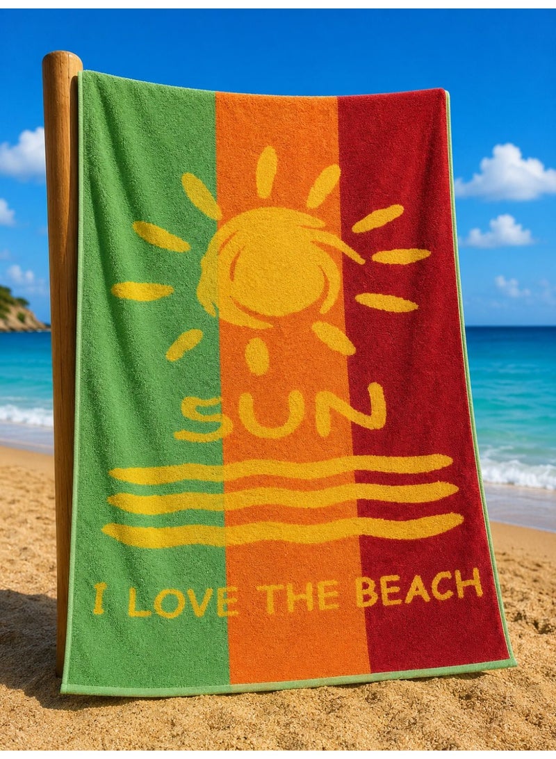 snooze Cotton beach towel, 170*90 cm, sun design - Image 1