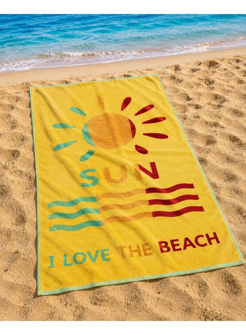 snooze Cotton beach towel, 170*90 cm, sun design - Image 3