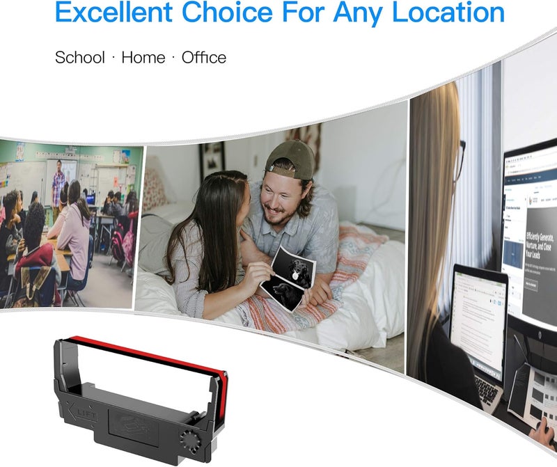 LxTek 30 عبوة بديل شريط ERC30 متوافق مع ERC-30، ERC 30 34 38 B/R مستخدم مع طابعة Epson ERC30 ERC34 ERC38 NK506 (أسود وأحمر) - Image 4
