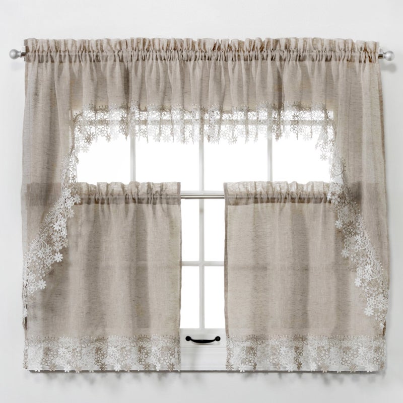 RENAISSANCE HOME FASHION Lillian Swag Pair, 56" X 38", Linen - Image 3