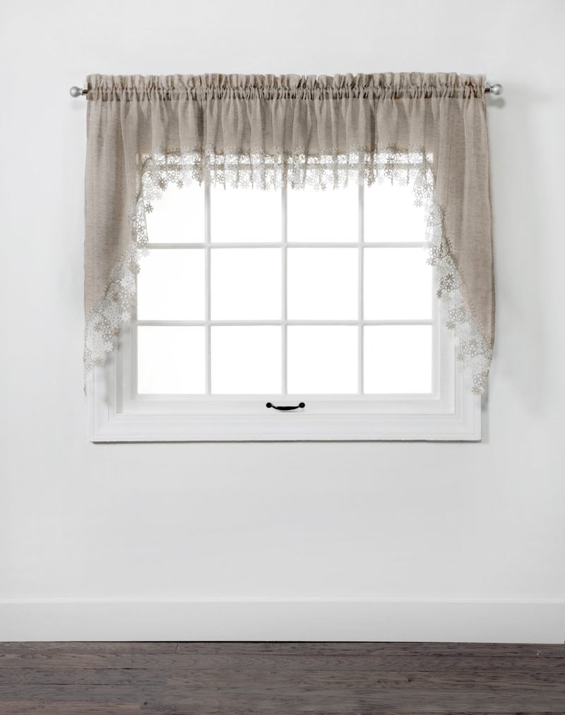 RENAISSANCE HOME FASHION Lillian Swag Pair, 56" X 38", Linen - Image 2