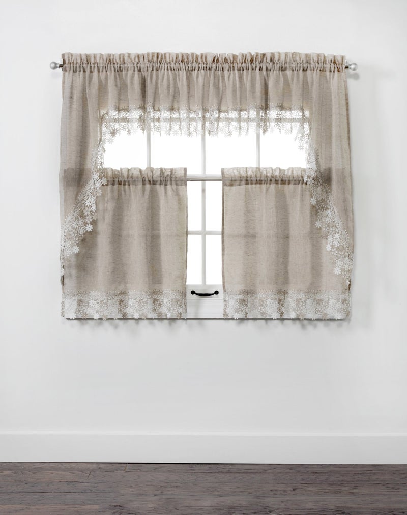 RENAISSANCE HOME FASHION Lillian Swag Pair, 56" X 38", Linen - Image 4