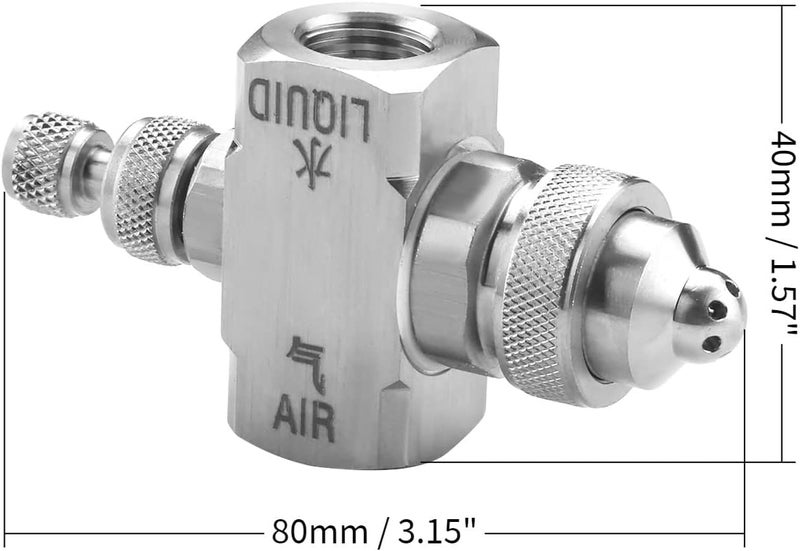 MroMax فوهة رذاذ هواء بزاوية 70 درجة مع خيط أنثوي 1/4BSP من الفولاذ المقاوم للصدأ 304 - Image 2