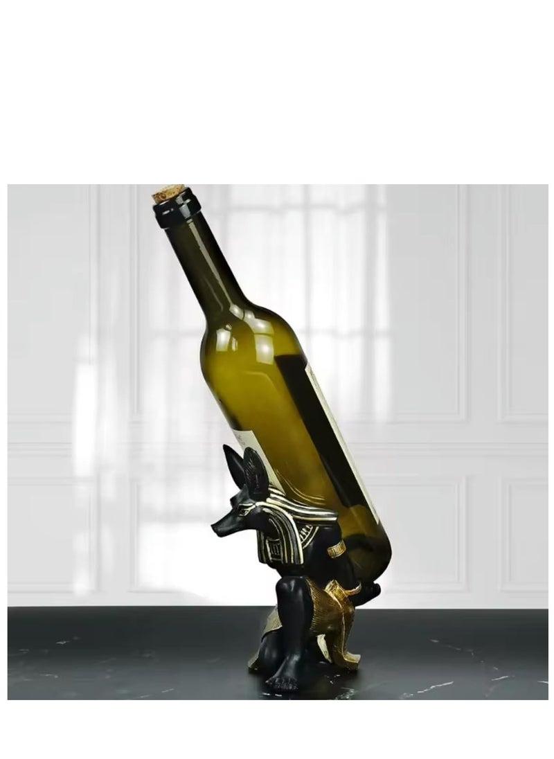 BLUE CORAL Blue Coral Resin Anubis Dog Wine Rack Figurines Bastet Bottle Holder Gamepad Mobile Phone Controller Holder Cat Statue Restaurant Cabinet Tabletop Decor Item  - Image 5