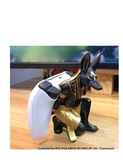 BLUE CORAL Blue Coral Resin Anubis Dog Wine Rack Figurines Bastet Bottle Holder Gamepad Mobile Phone Controller Holder Cat Statue Restaurant Cabinet Tabletop Decor Item  - Image 1