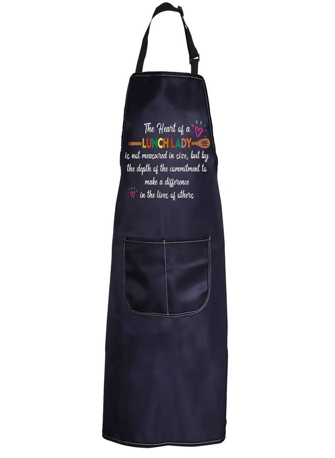 PXTIDY Lunch Lady Apron The Heart of a Lunch Lady Not Measured In Size Cafeteria Worker Appreciation Gift School Cook Chef Apron (black) - Image 1