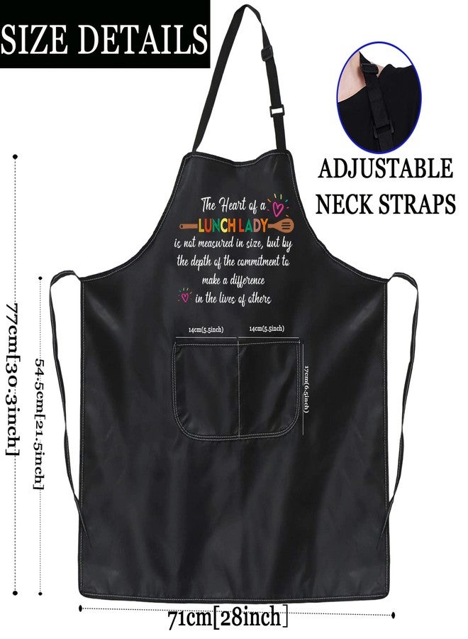 PXTIDY Lunch Lady Apron The Heart of a Lunch Lady Not Measured In Size Cafeteria Worker Appreciation Gift School Cook Chef Apron (black) - Image 3