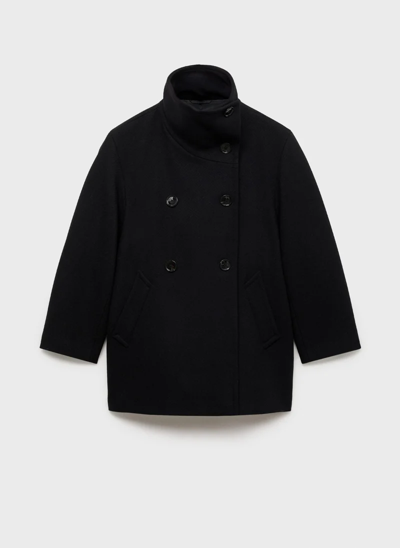 مانجو Double-Breasted Wool Coat