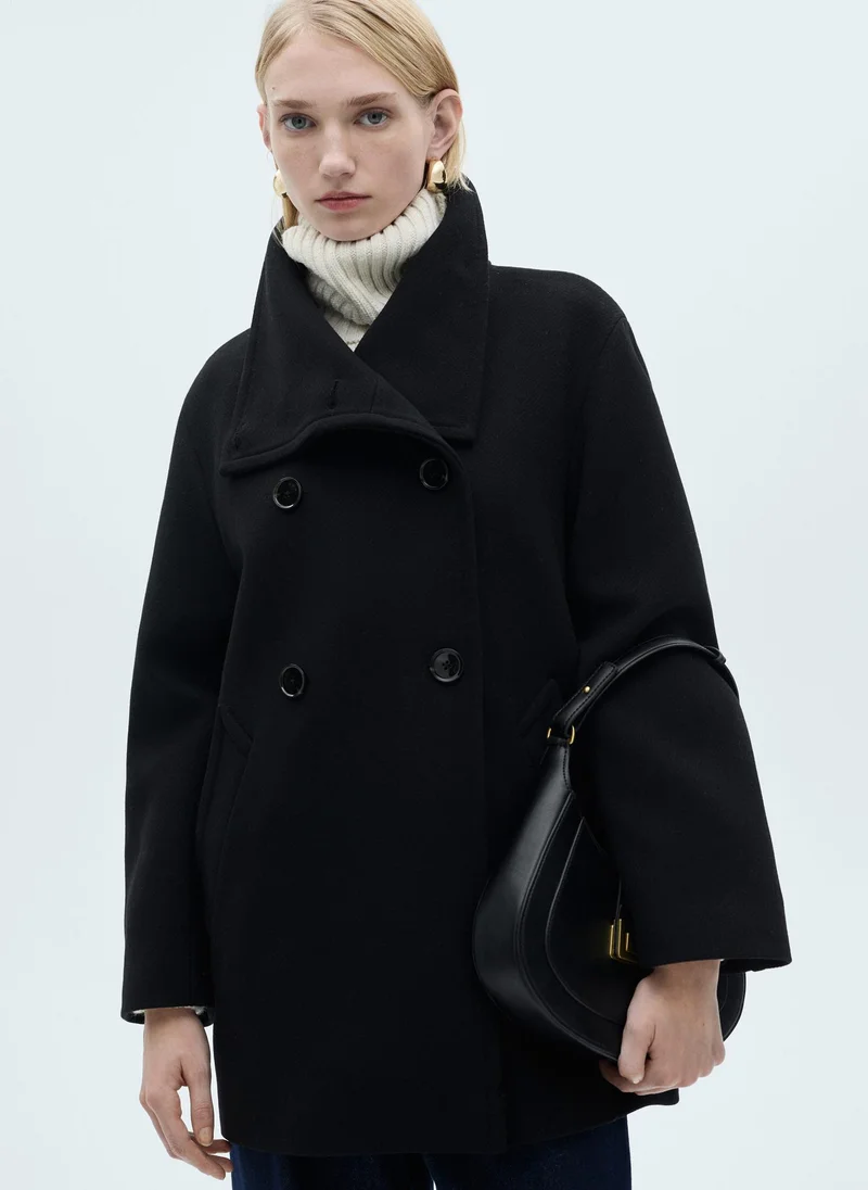 مانجو Double-Breasted Wool Coat