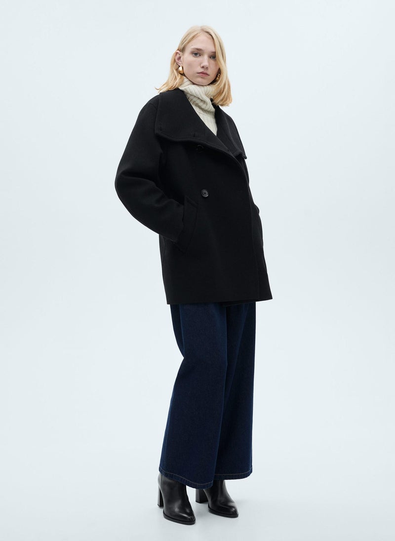 MANGO - Double-Breasted Wool Coat - Image 1