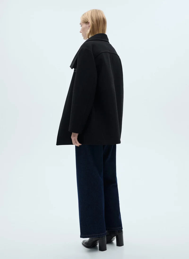 MANGO Double-Breasted Wool Coat