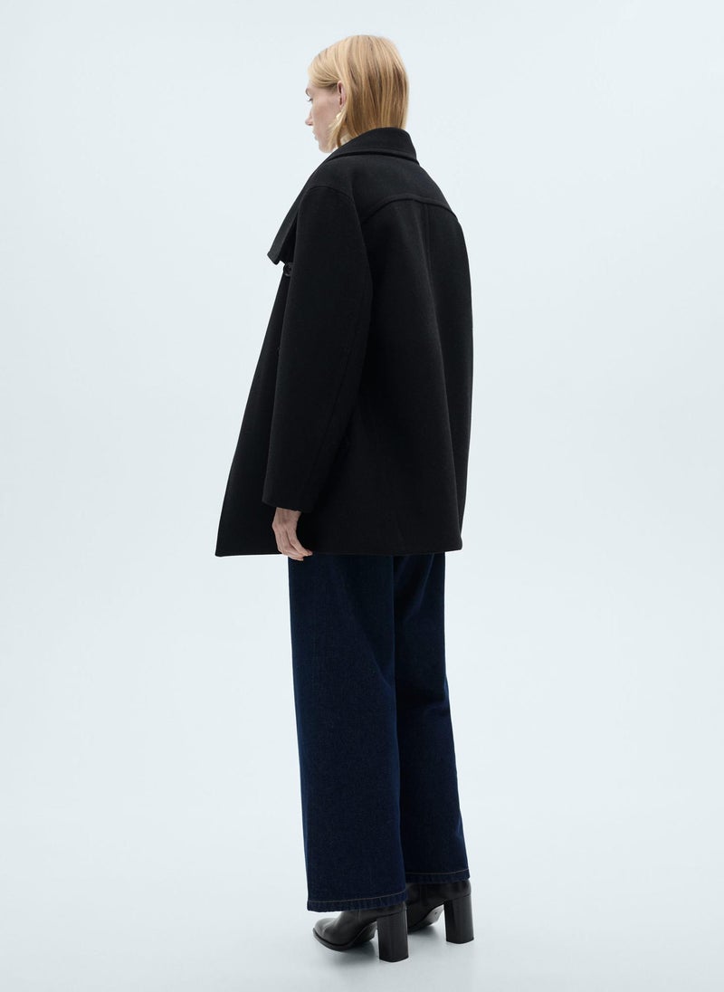 MANGO - Double-Breasted Wool Coat - Image 1