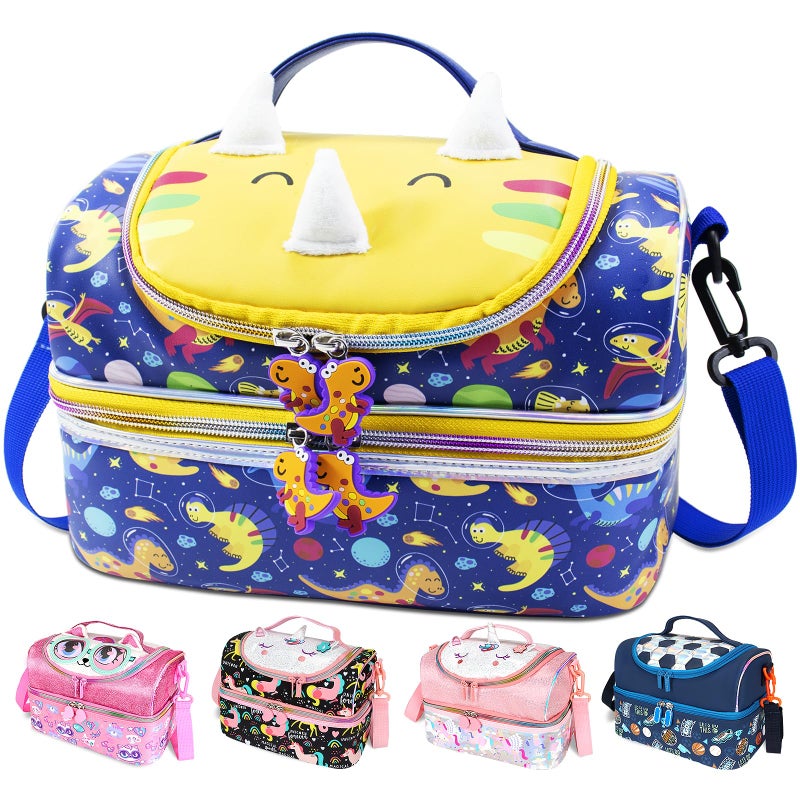 RLGPBON Kids Lunch Bag Boys Insulated Lunch BoxDinosaur Lunch Bag Toddler TeenSchool Daycare Cute Travel bags