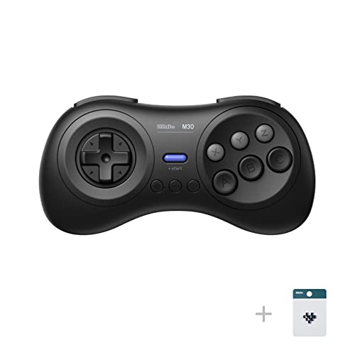 8Bitdo M30 Wireless Bluetooth Controller Retro Gamepad for Switch, PC Windows, MacOS, Android, Raspberry Pi with Sega Genesis & Sega Mega Drive Style (Black) - Image 1