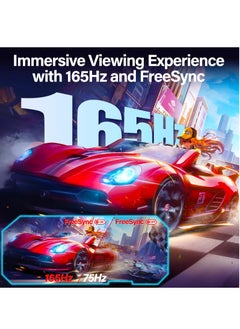 FlashHawk Curved 27-inch Gaming Monitor 1080p up to 165Hz 144Hz, DisplayPort HDMI and Build-in Speakers, VESA Wall Mount Monitor Black  - Image 4