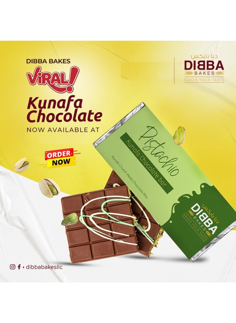 Dibba - Dubai Viral Kunafa Chocolate Bar Pistachio Flavor 160g - Image 1