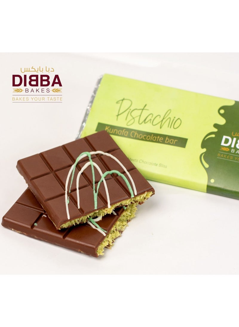 Dibba - Dubai Viral Kunafa Chocolate Bar Pistachio Flavor 160g - Image 1