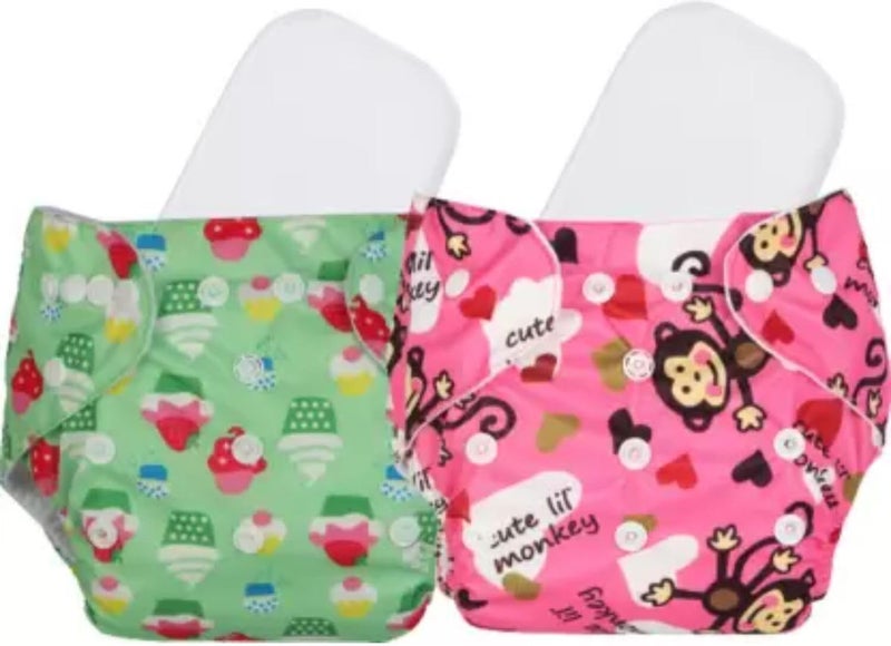Kogar New Print Cloth Button Diaper Reuse Nappy Baby Pants With Insert For (0-3Y) - Image 1