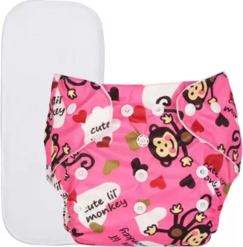 Kogar New Print Cloth Button Diaper Reuse Nappy Baby Pants With Insert For (0-3Y) - Image 2