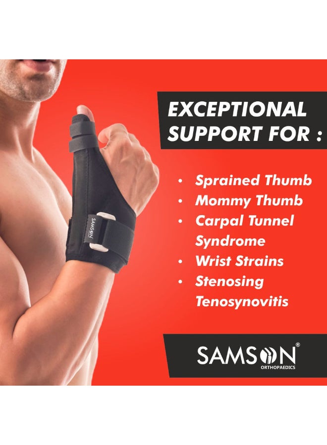 سامسون دعامة الإبهام الطبية Thumb Spica من Samson – لتثبيت الإبهام وراحة المعصم – لتخفيف الألم ودعم الإصابات والالتهابات – مقاس واحد Universal مناسب للجميع – مناسبة لليد اليمنى واليسرى - Image 2