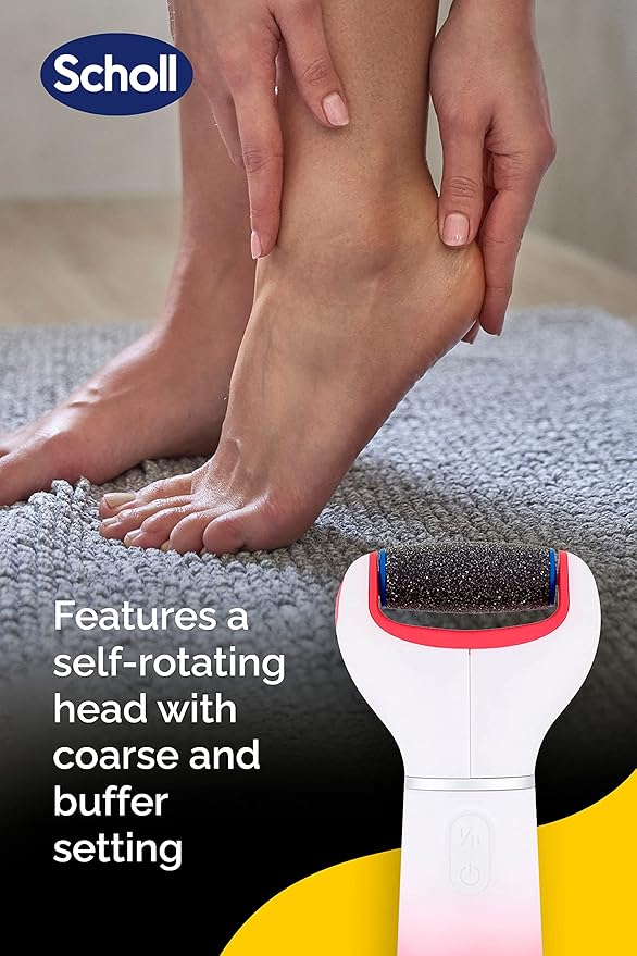 Scholl Velvet Smooth Electric Foot File Pedicure Foot File System for Hard Skin and Callus Removal Batteries Included - Image 4