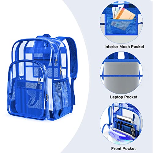 PAMANO حقيبة ظهر شفافة ثقيلة من PAMANO مصنوعة من PVC للحقيبة المدرسية، حقيبة شفافة للأولاد والبنات للعمل والسفر والأمان - Image 3