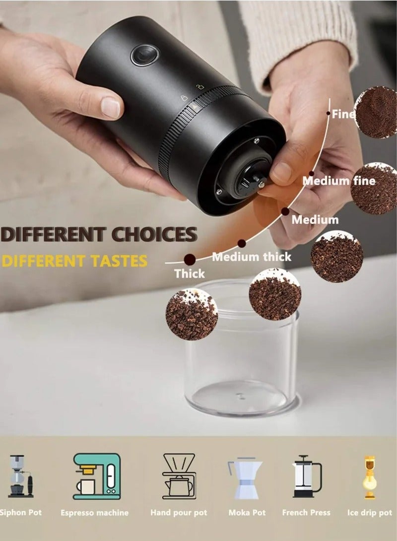 Coffee Grinder, Electric Conical Burr Coffee Mill, Capacity 25g Coffee Grinder with Adjustable Grind Setting, Portable, For Office, Home, Travel And Camping  - Image 5