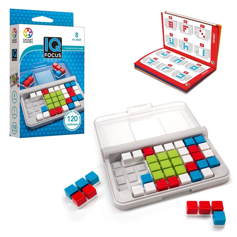 SmartGames IQ Focus Color Logic Puzzle with 120 Challenges Compact Brain Teaser Game for Kids Adults Ages 7 - Image 2
