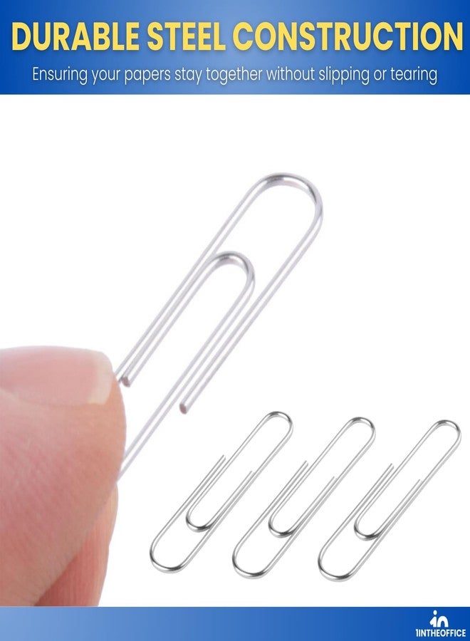 1InTheOffice Paper Clip Dispenser, Magnetic-Top, #1 Standard Size, Desktop Dispenser Smooth Finish, Silver, 100/Box 12 Pack - Image 3