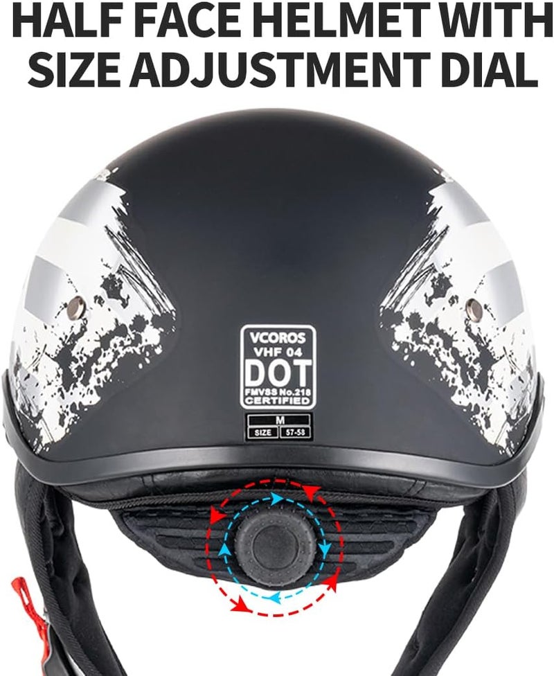 VCOROS VHF04 Retro Half Helmet with Sun Visor - Image 5