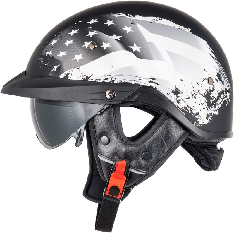 VCOROS VHF04 Retro Half Helmet with Sun Visor - Image 1