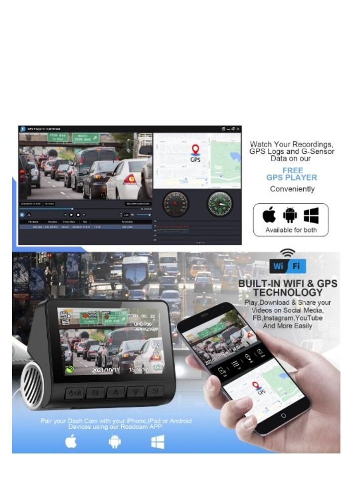 Generic Dash Cam Pro Plus and Rear Camera Set  - Image 3