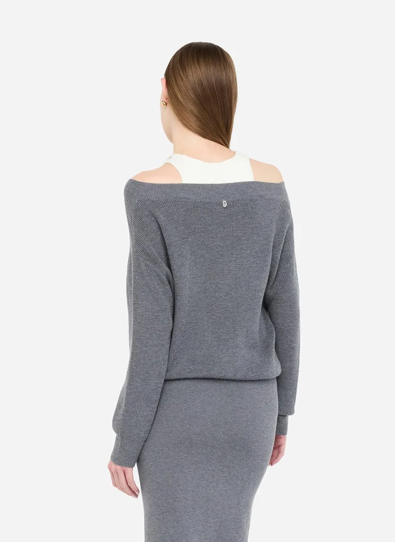 Liu Jo Knit dress with bejewelled embroidery