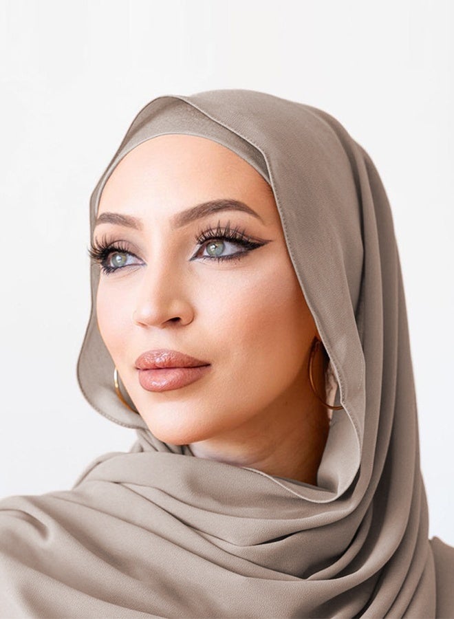 DUNISO حجاب للنساء حجاب قطني إسلامي، وشاح حجاب عصري، أنيق متواضع إسلامي إسلامي رمضان ناعم خفيف الوزن، وشاح طويل من الجيرسيه - Image 3