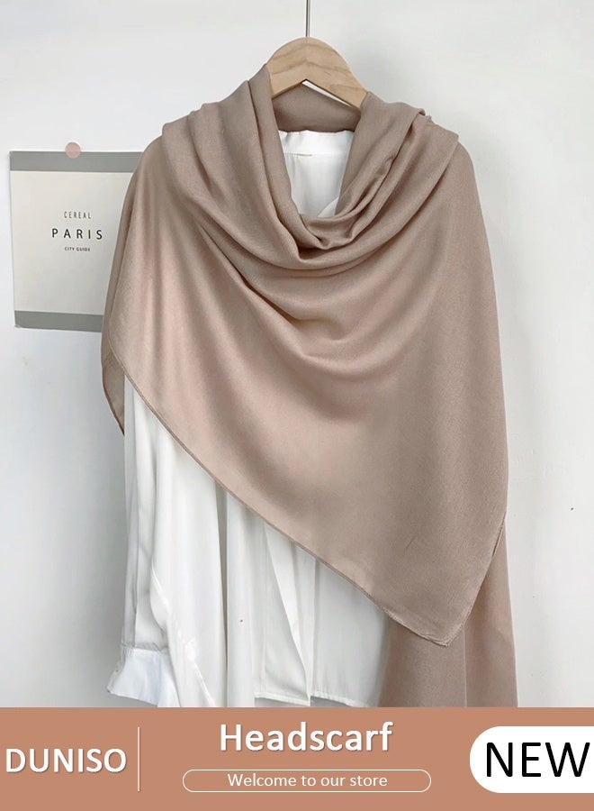 DUNISO حجاب للنساء حجاب قطني إسلامي، وشاح حجاب عصري، أنيق متواضع إسلامي إسلامي رمضان ناعم خفيف الوزن، وشاح طويل من الجيرسيه - Image 1