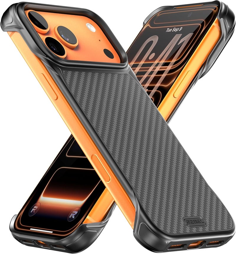ريبل علبة لهاتف iPhone 17 Pro Max [سلسلة Flex]، جوانب مكشوفة للراحة، ألياف الأراميد، متوافقة بقوة مع MagSafe، زوايا مقاومة للصدمات، عدسة معدنية، تصميم حماية بدون إطار، 6.9 بوصة - Image 1