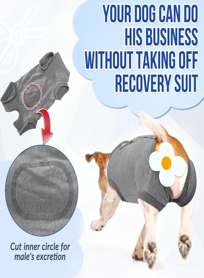 Lukovee Recovery Suit for Dogs, Onesie Surgery Recovery Suit for Female Male Dogs, Abdominal Wounds Cone E-Collar Alternative Prevent Licking Spay Recovery Suit (GY,XXL) - Image 4