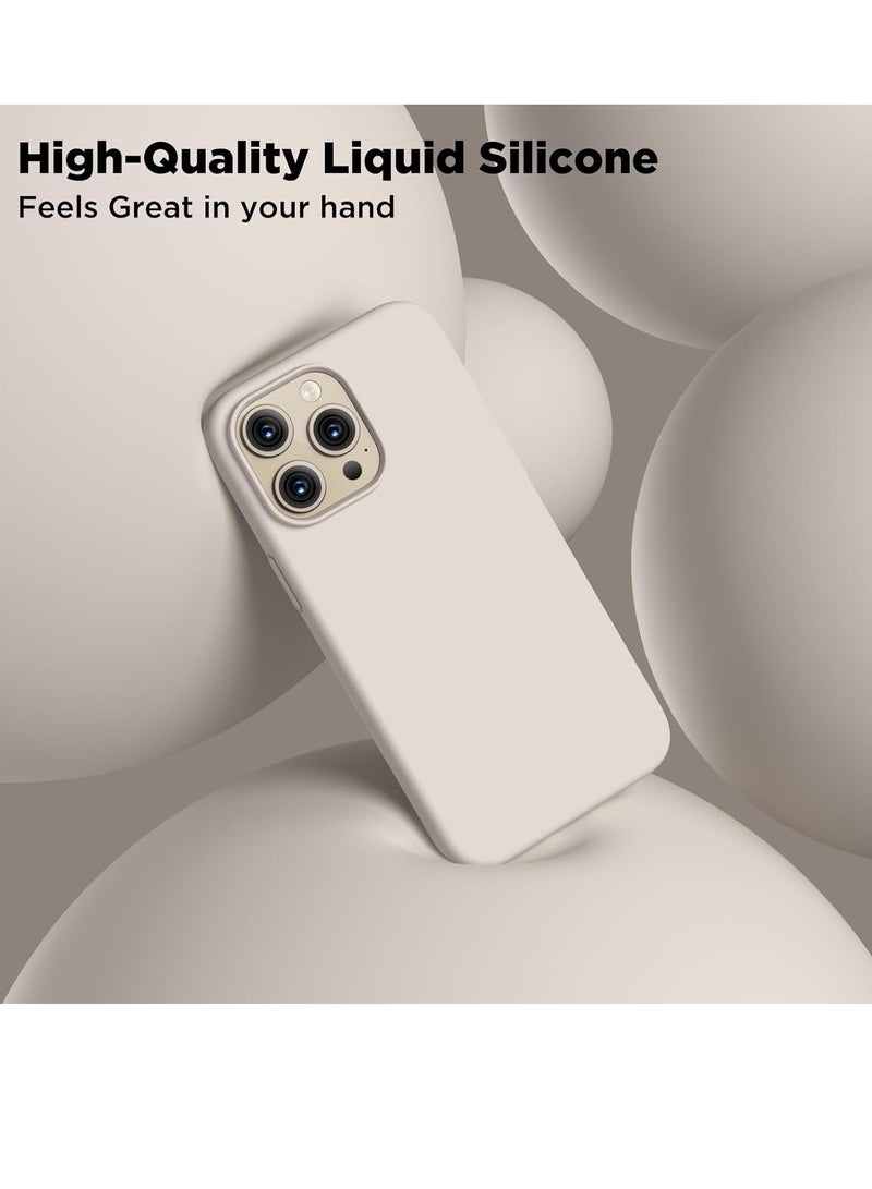 ELTRAZONE Compatible with iPhone 15 Pro Max Case, Liquid Silicone Case, Full Body Shockproof Protective Cover Slim Thin Phone Case with [Soft Anti-Scratch Microfiber Lining], 6.7 inch-Stone - Image 5